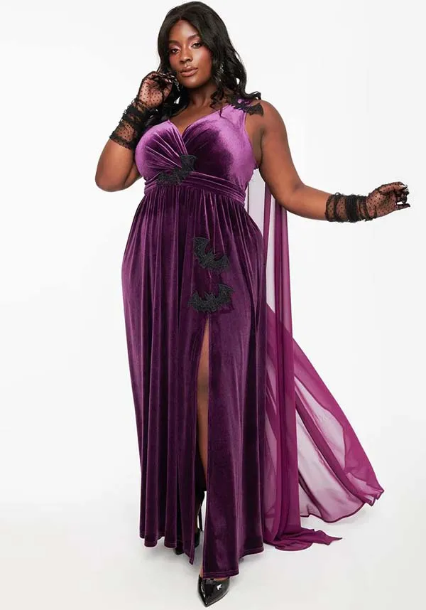 Bat Velvet [Eggplant & Black] | CAPE GOWN