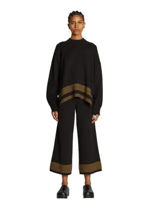 Cashmere Blend Sweatshirt - Black/Dark Sand