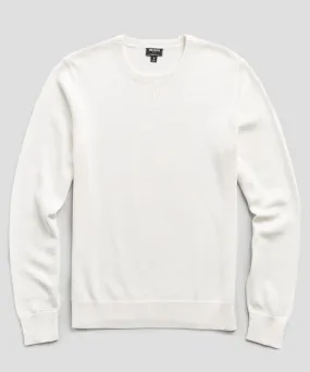 Cotton Cashmere Sweater in Ivory