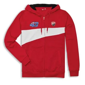 Ducati Mens Dual Rider Line Jack Miller D43 Team Moto GP Full Zip Hooded Sweatshirt