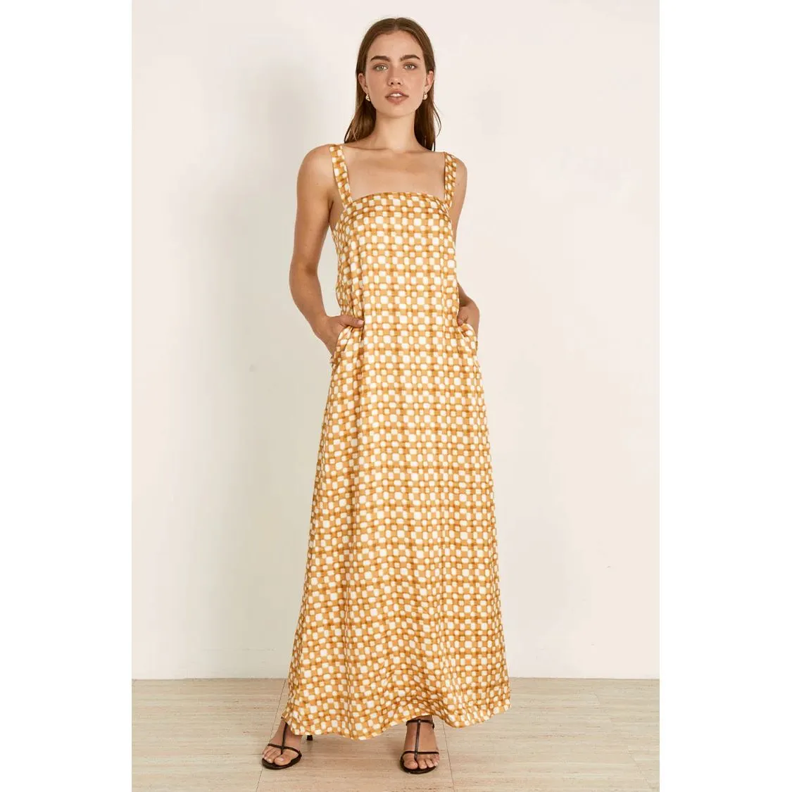 Mon Renn Lumen Maxi Dress - Golden Check