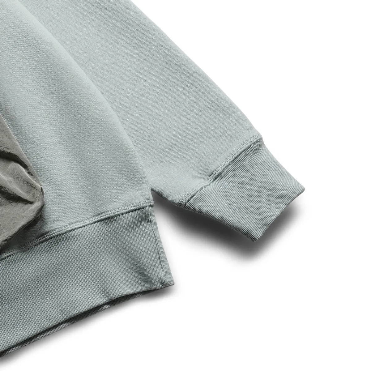 NYLON HYBRID HOODED SWEATSHIRT