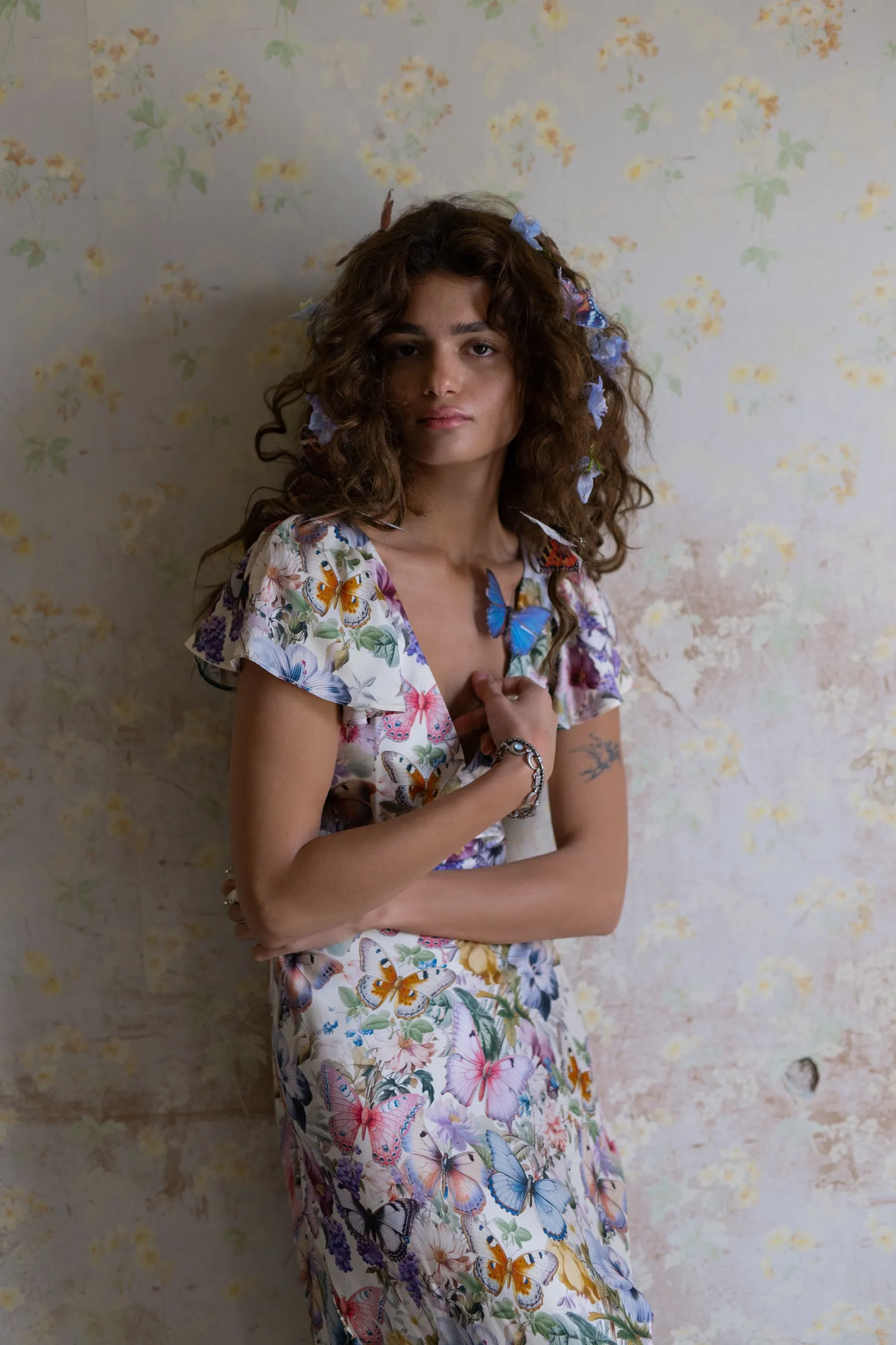 The Butterfly Botanics Flutter Slip Dress