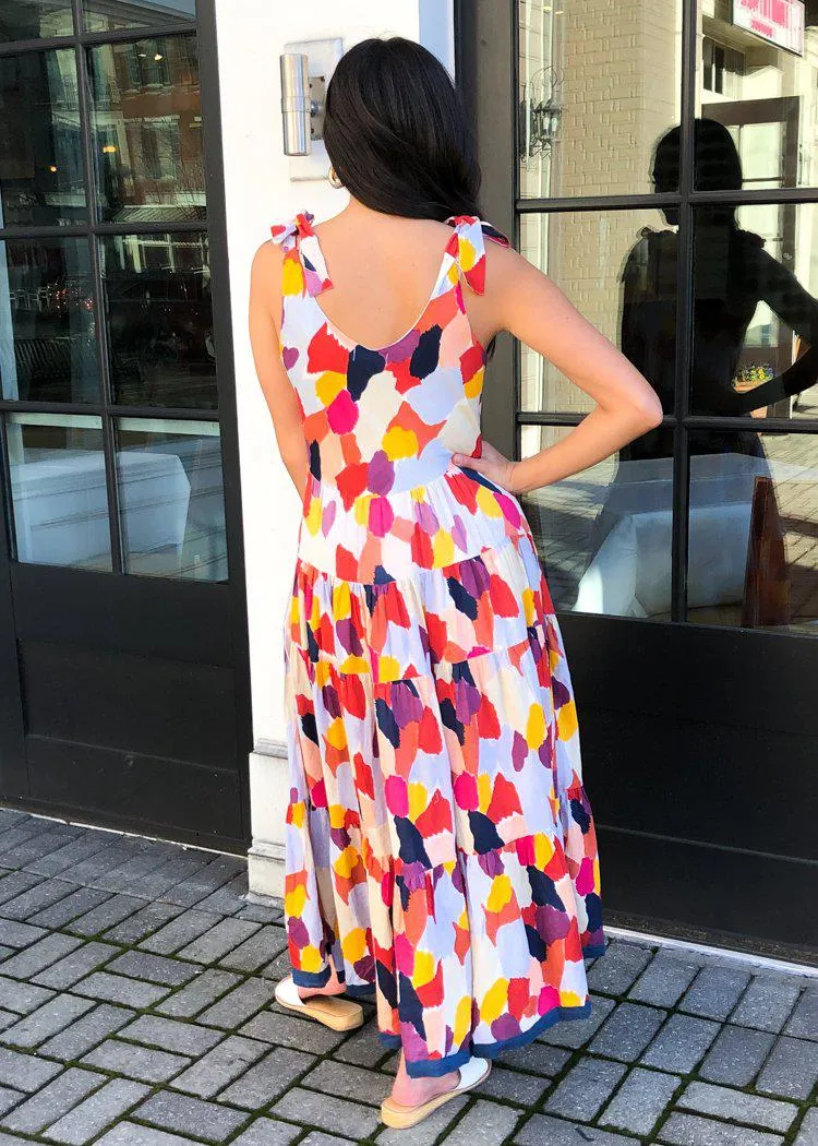 THML Sayulita Multi Colored Tiered Maxi Dress